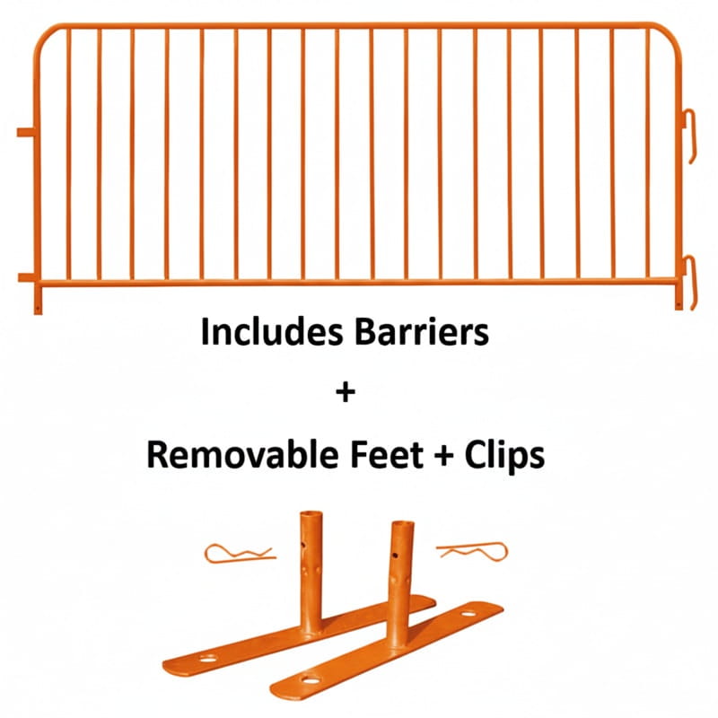 NZTA Approved Orange Pedestrian Barrier
