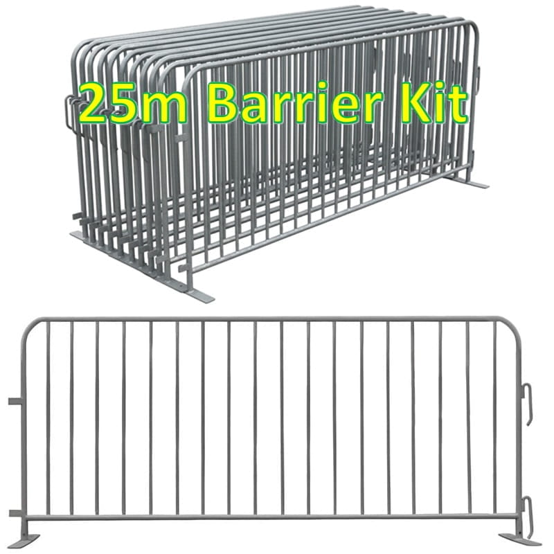 25m NZTA Approved Pedestrian Barrier Kit (Galv)