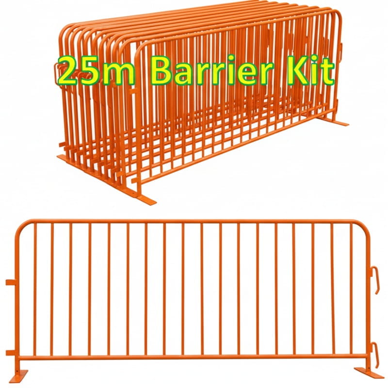 25m NZTA Approved Pedestrian Barrier Kit (Orange)