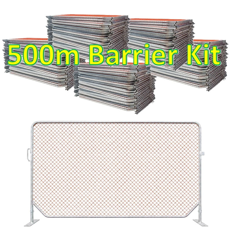 500m Construction Barrier Kit (Orange Diamond Mesh)