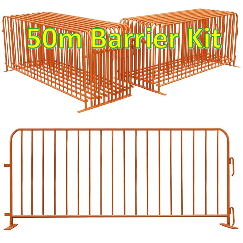 50m NZTA Approved Pedestrian Barrier Kit (Orange)
