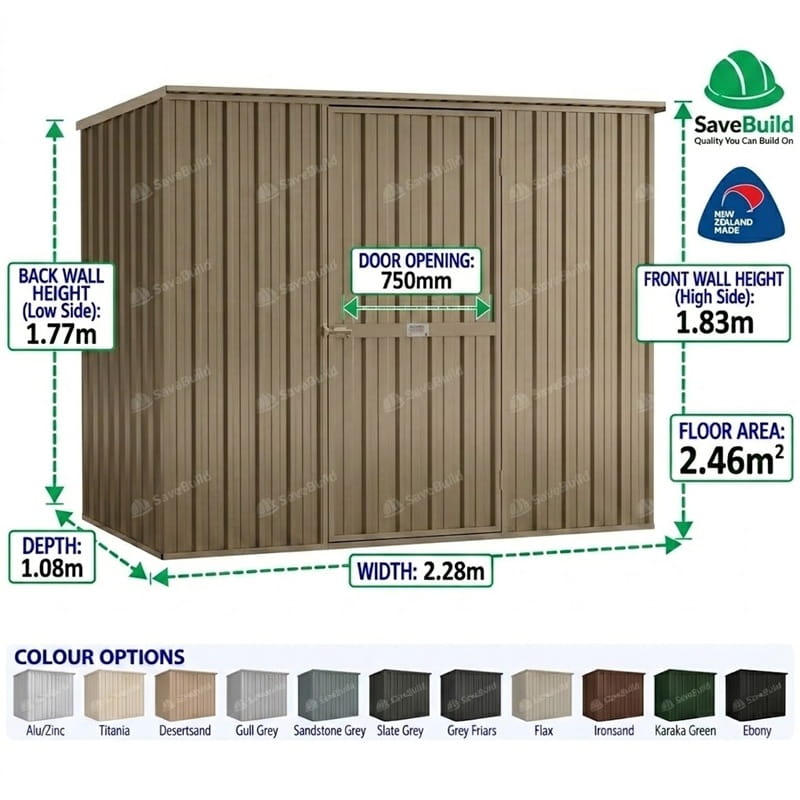 2.28m x 1.08m Garden Master Shed