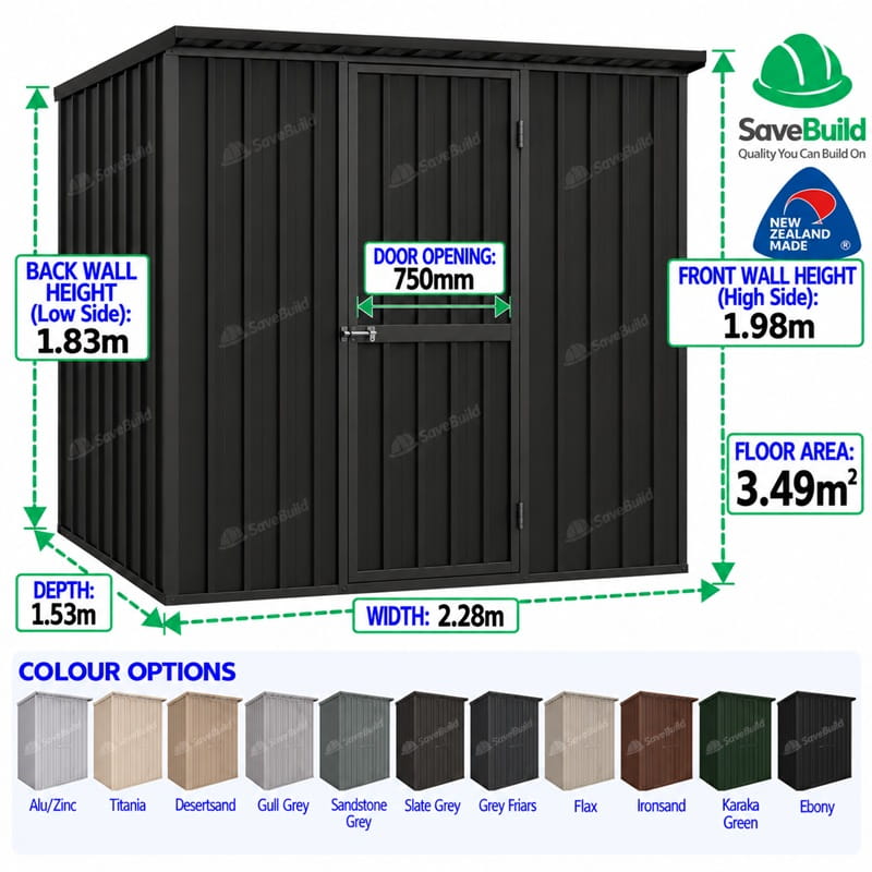 2.28m x 1.53m Garden Master Shed