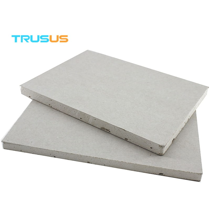 Two grey cement boards from TRUSUS, ideal for construction and DIY projects.